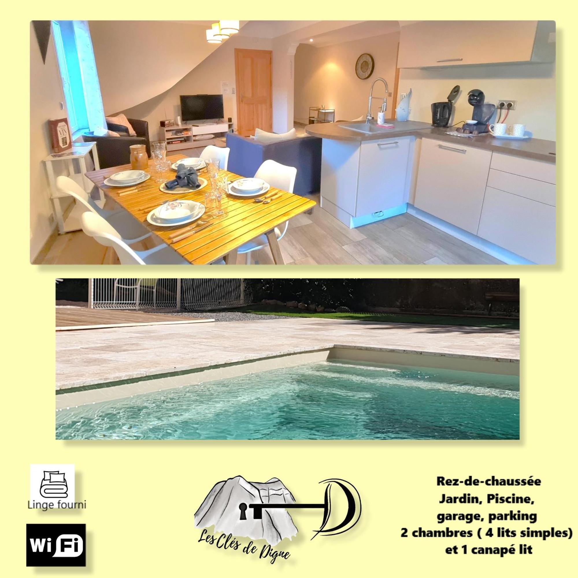 Charmant T3 Avec Piscine Digne-les-Bains Exterior foto